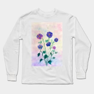 Botanical Flower composition in watercolor Long Sleeve T-Shirt